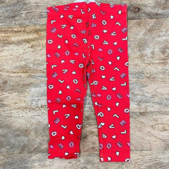 5/$20 NEW 18M Girls LOVE & Hearts Leggings - Picture 1 of 3
